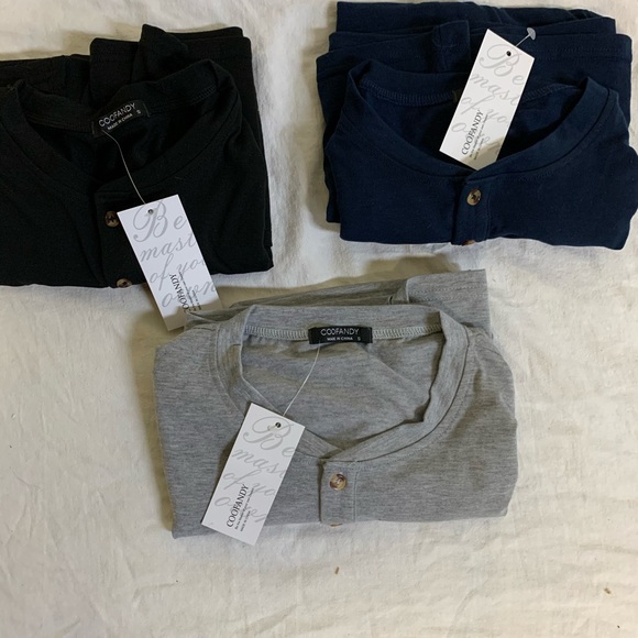 COOFANDY Men's 3Pack Sleeve Casual Basic Summer - Picture 8 of 10